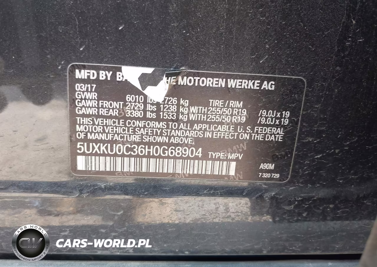 2017 BMW X6 Sdrive35I VIN:5UXKU0C36H0G68904 - 9