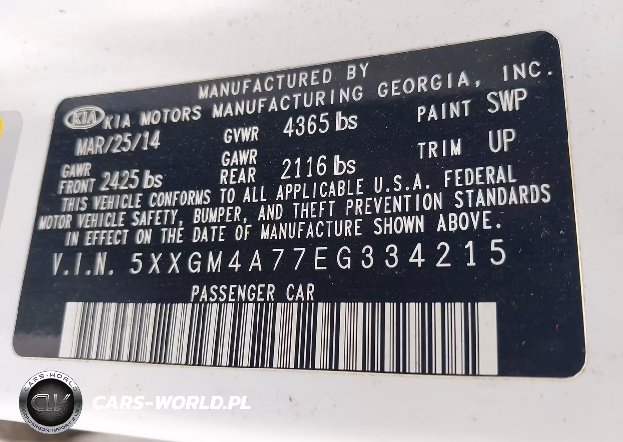 2014 Kia Optima Lx VIN:5XXGM4A77EG334215 - 9
