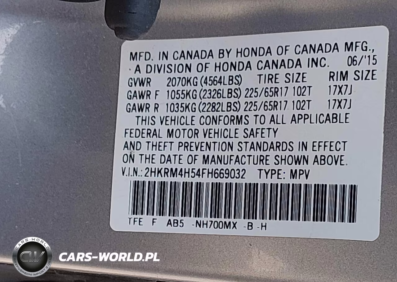 2015 Honda Cr-V Ex VIN:2HKRM4H54FH669032 - 9