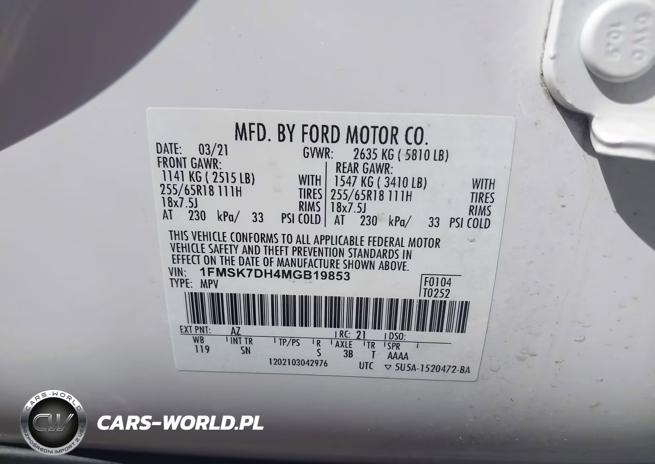 2021 Ford Explorer Xlt VIN:1FMSK7DH4MGB19853 - 9