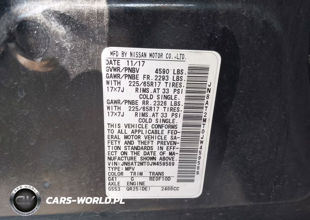 NISSAN ROGUE S VIN:JN8AT2MT0JW459589 - 9