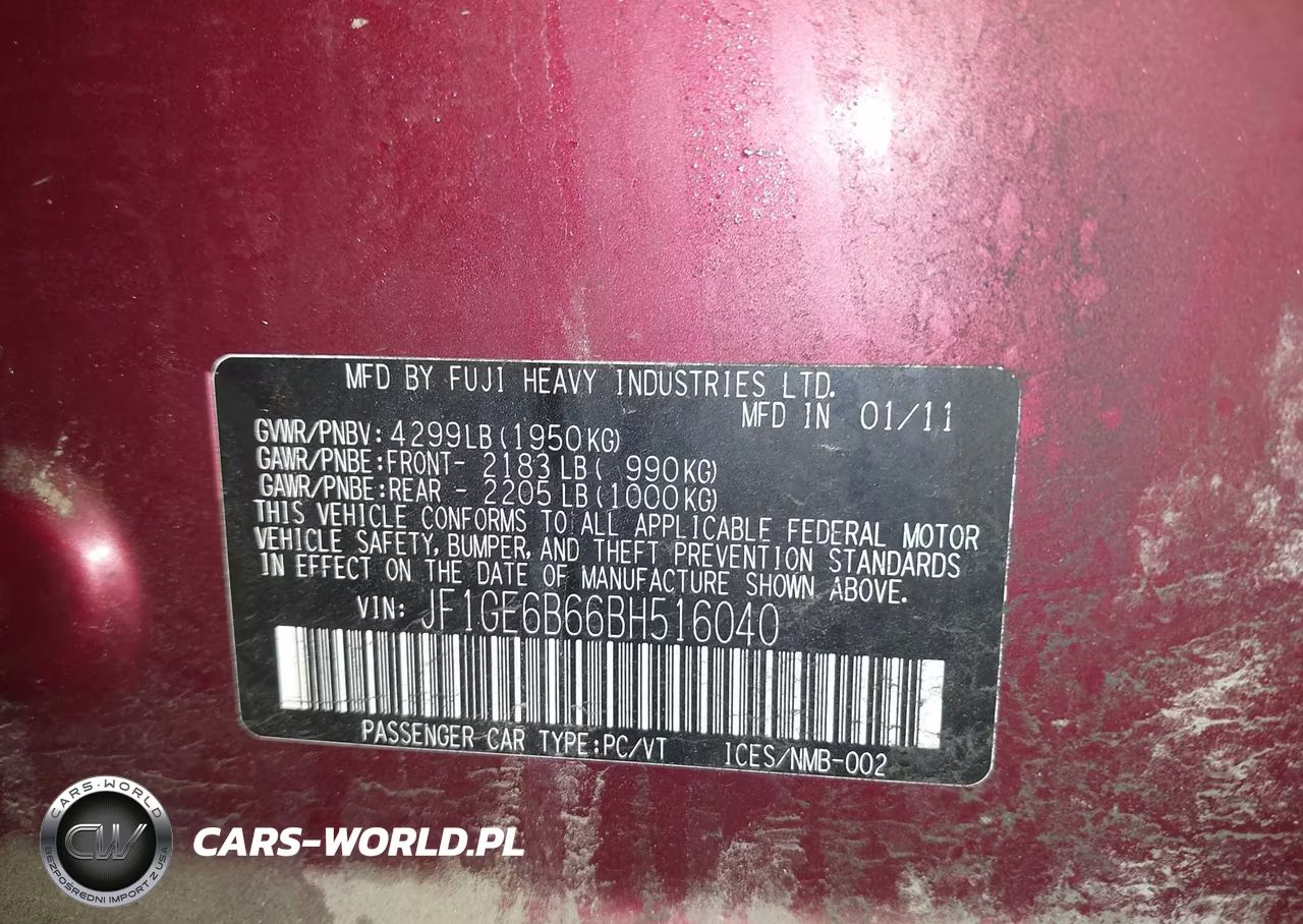 2011 Subaru Impreza 2.5I Premium VIN:JF1GE6B66BH516040 - 9