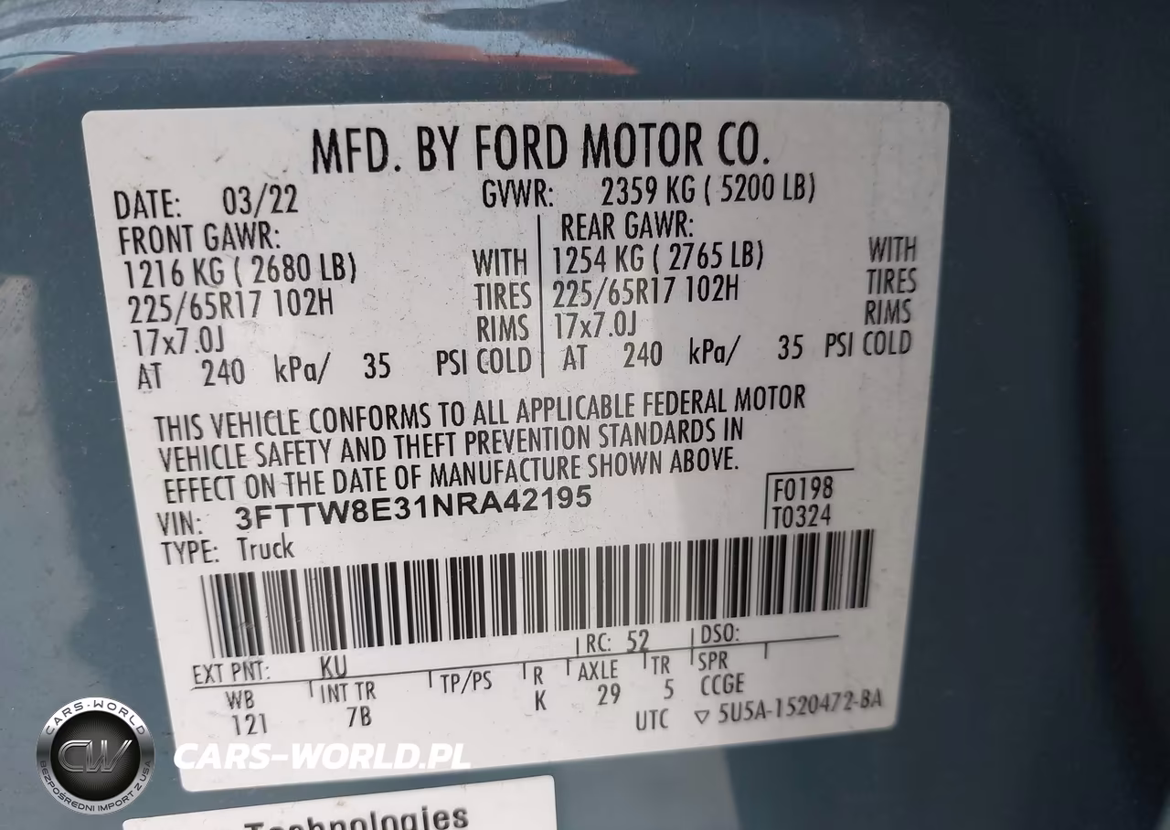 2022 Ford Maverick Xlt VIN:3FTTW8E31NRA42195 - 9