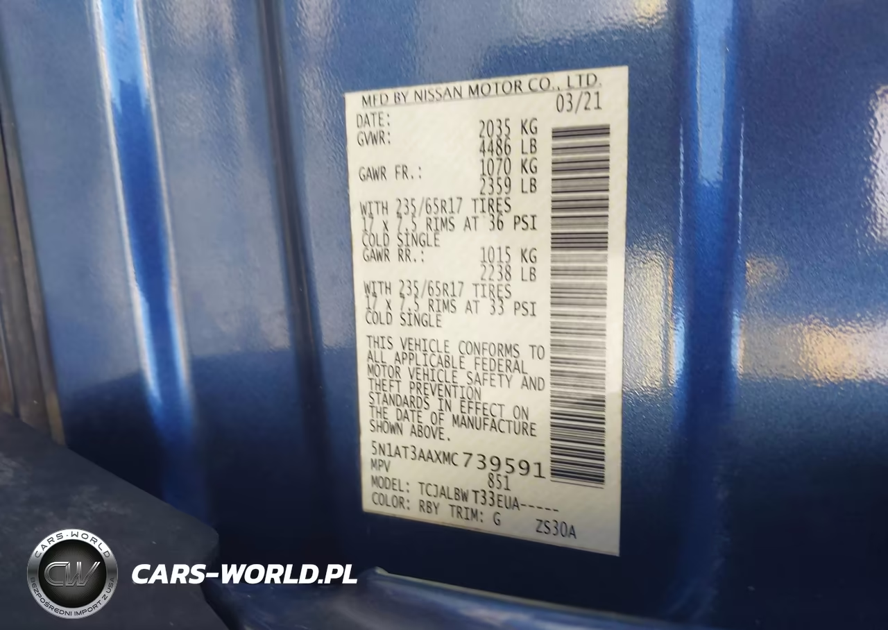 2021 Nissan Rogue S Fwd VIN:5N1AT3AAXMC739591 - 9