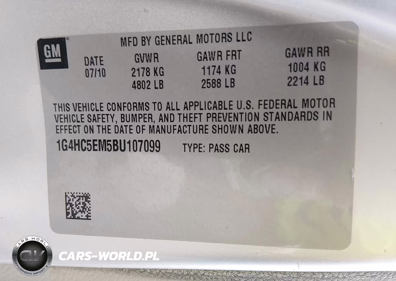 2011 Buick Lucerne Cxl VIN:1G4HC5EM5BU107099 - 9