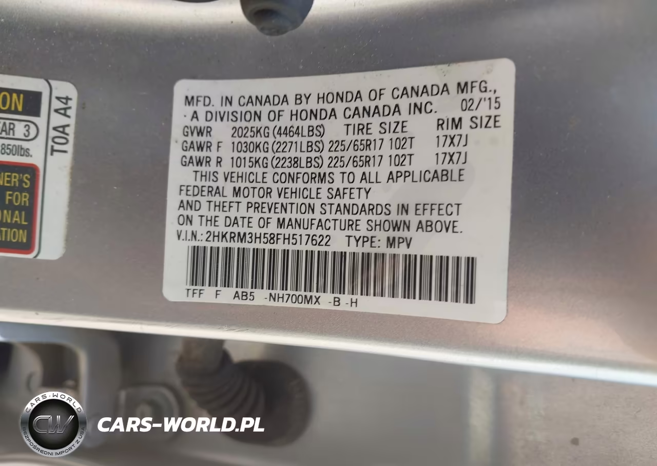 2015 Honda Cr-V Ex VIN:2HKRM3H58FH517622 - 9