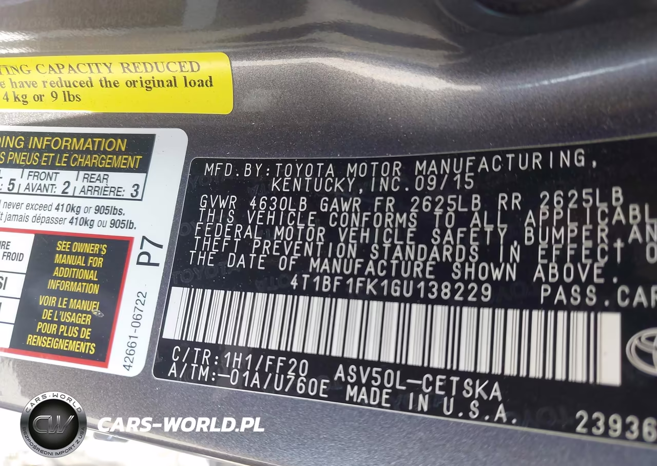 2016 Toyota Camry Se VIN:4T1BF1FK1GU138229 - 9