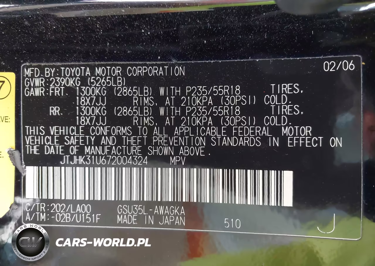 2007 Lexus Rx 350 VIN:JTJHK31U672004324 - 9