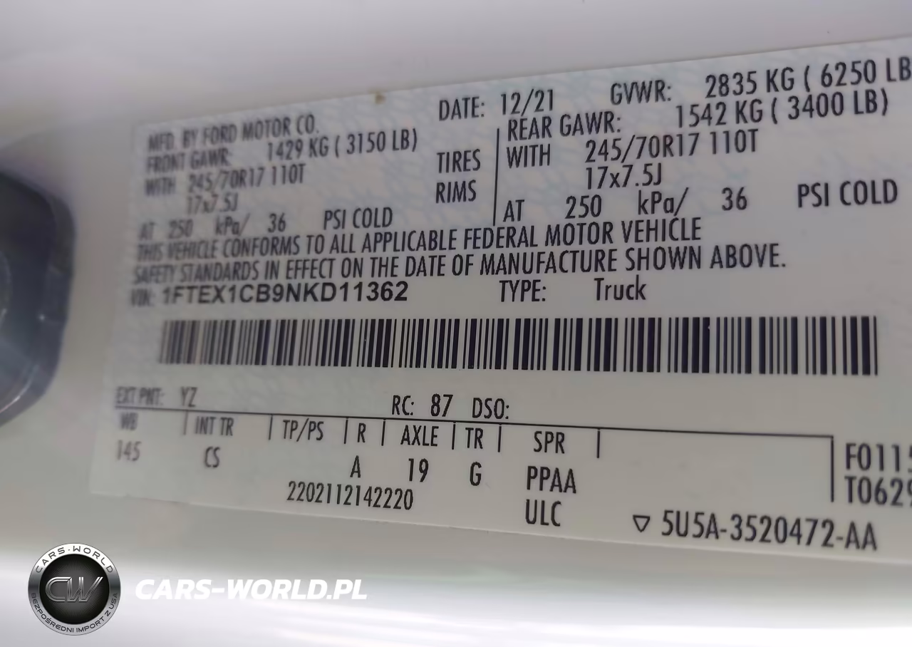 2022 Ford F-150 Xl-Xlt VIN:1FTEX1CB9NKD11362 - 9