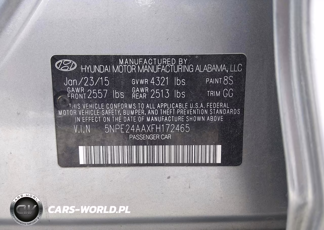 2015 Hyundai Sonata Eco VIN:5NPE24AAXFH172465 - 9