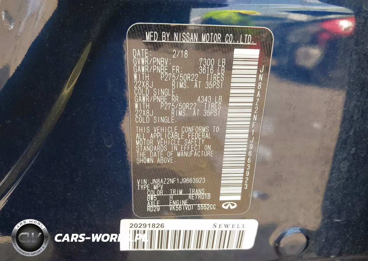 2018 Infiniti Qx80 VIN:JN8AZ2NF1J9663923 - 9