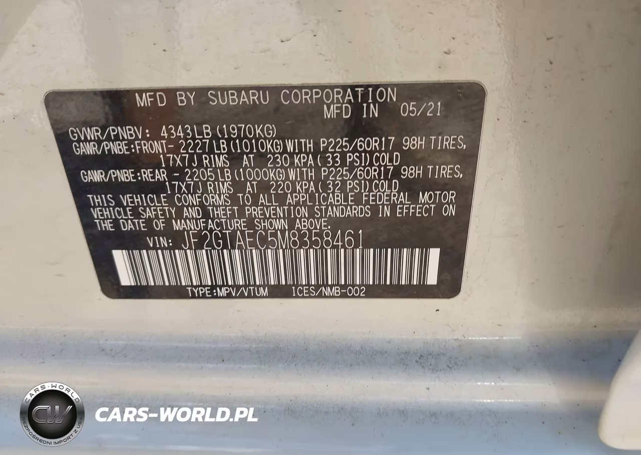 2021 Subaru Crosstrek Premium VIN:JF2GTAEC5M8358461 - 9