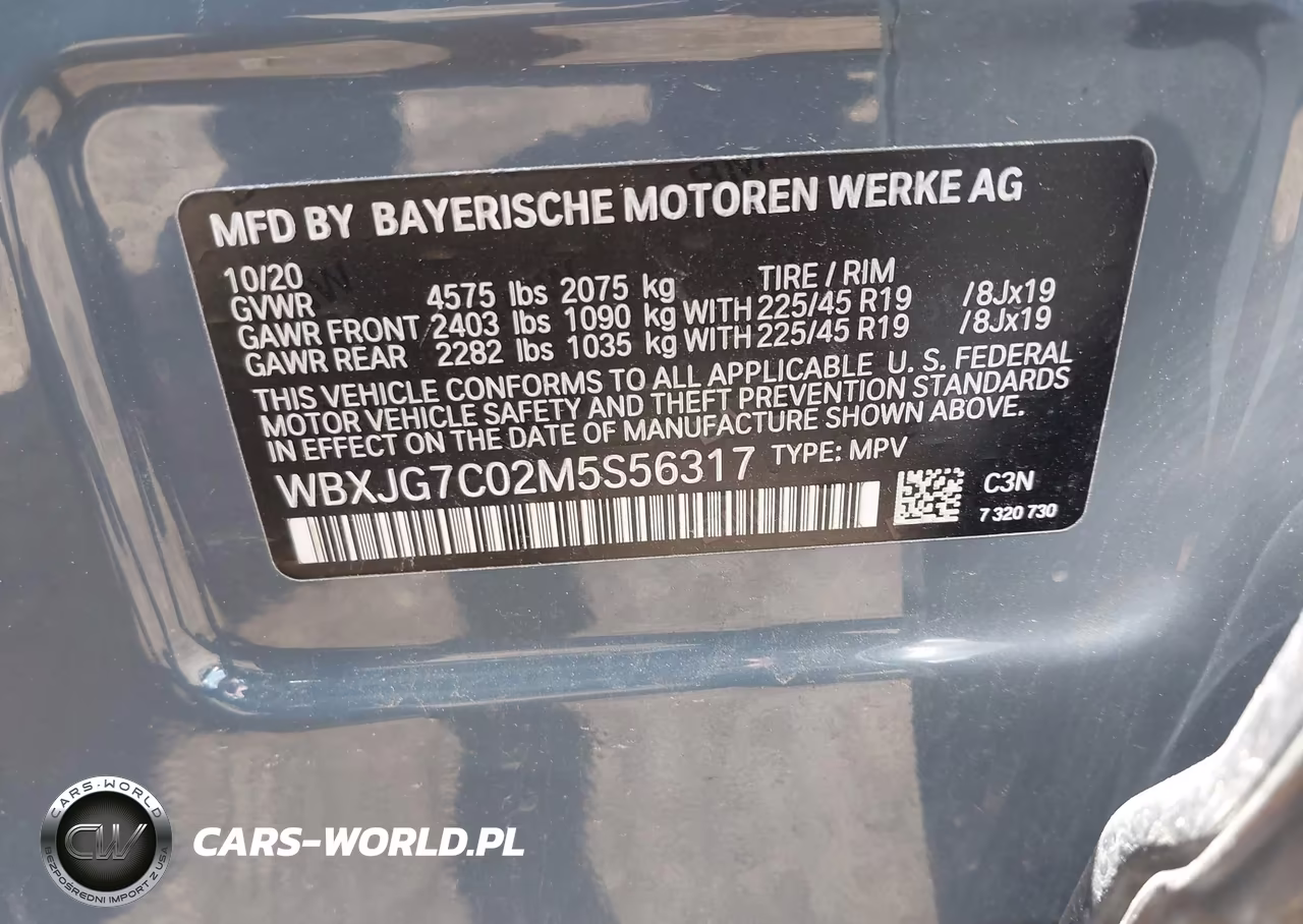 2021 BMW X1 Sdrive28I VIN:WBXJG7C02M5S56317 - 9