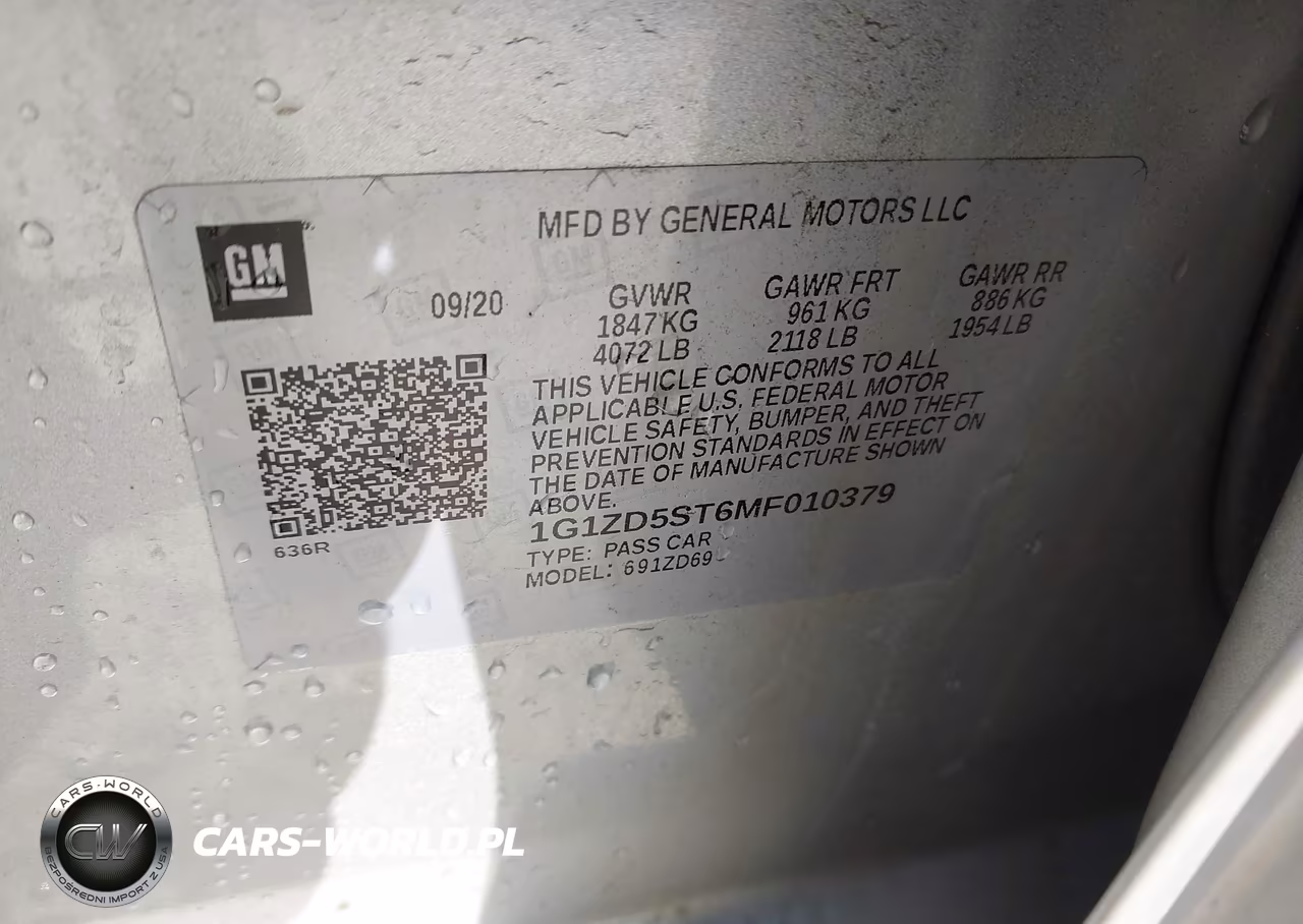 2021 Chevrolet Malibu Fwd Lt VIN:1G1ZD5ST6MF010379 - 9