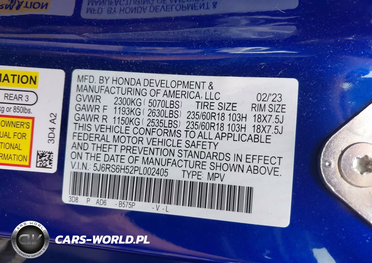 2023 Honda Cr-V Hybrid Sport VIN:5J6RS6H52PL002405 - 9