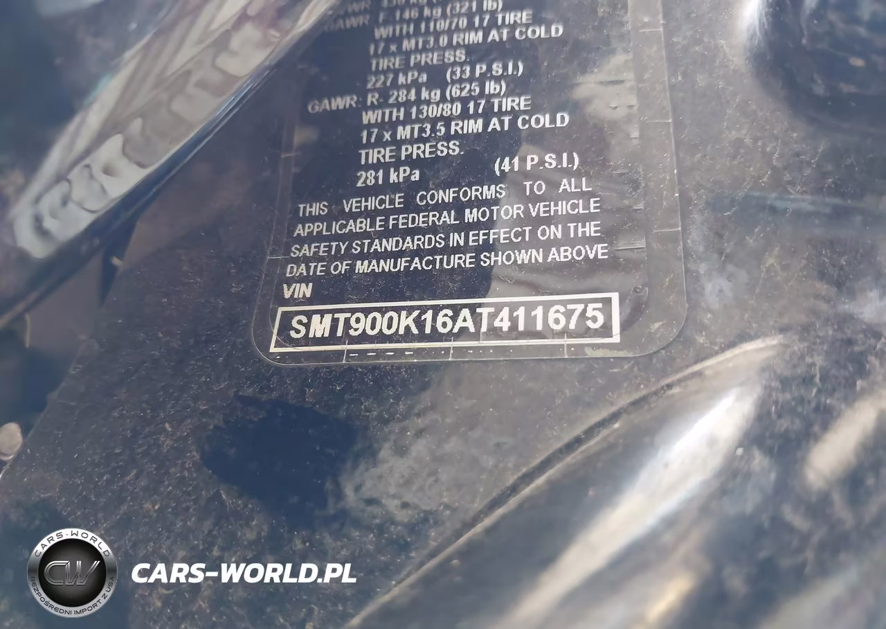 2010 Triumph Motorcycle Bonneville VIN:SMT900K16AT411675 - 10