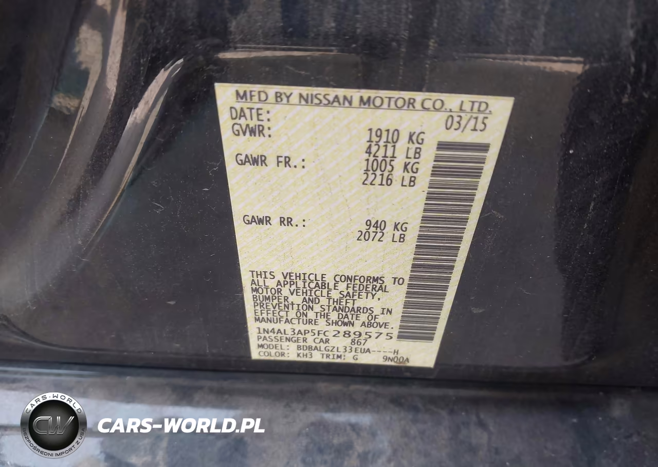 2015 Nissan Altima 2.5 S VIN:1N4AL3AP5FC289575 - 9