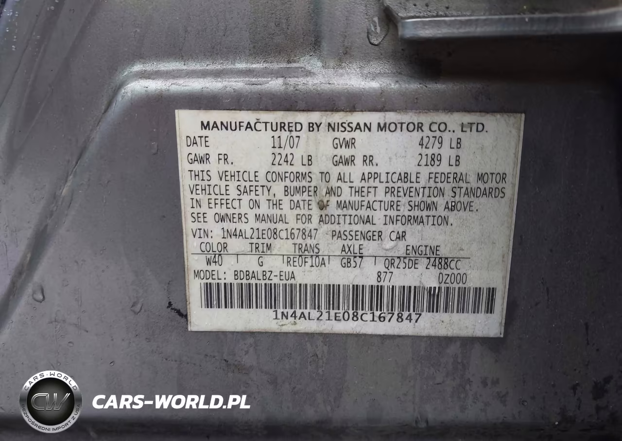 2008 Nissan Altima 2.5 S VIN:1N4AL21E08C167847 - 9