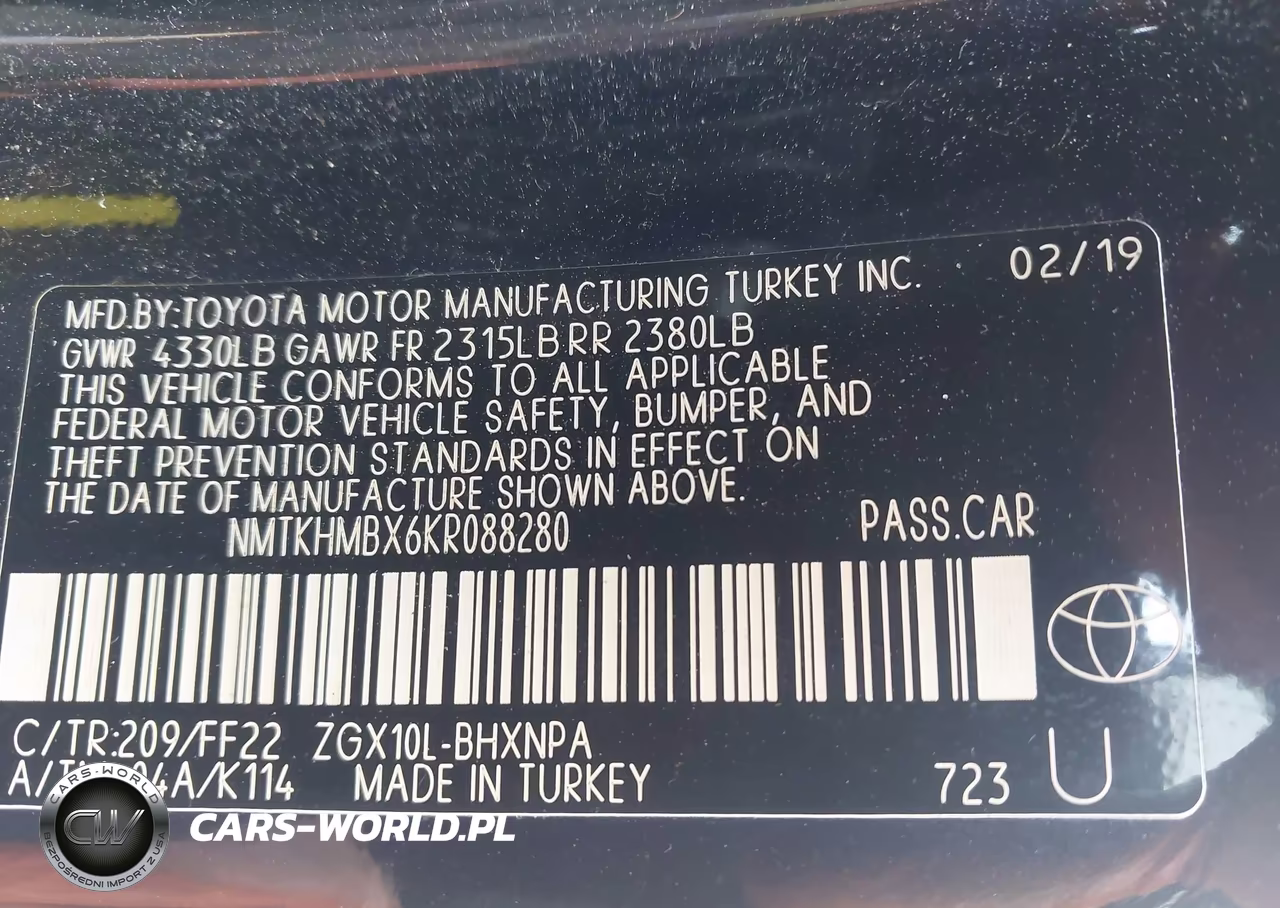 2019 Toyota C-Hr Xle VIN:NMTKHMBX6KR088280 - 9