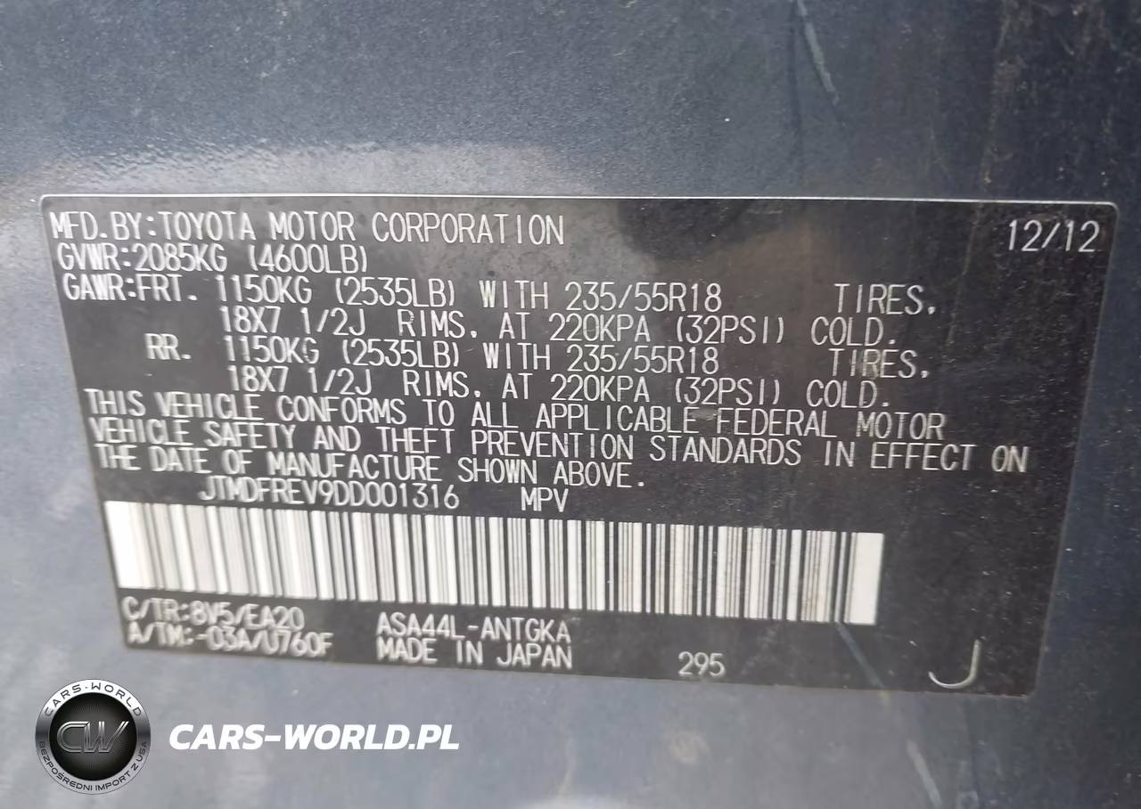 2013 Toyota Rav4 Limited VIN:JTMDFREV9DD001316 - 9
