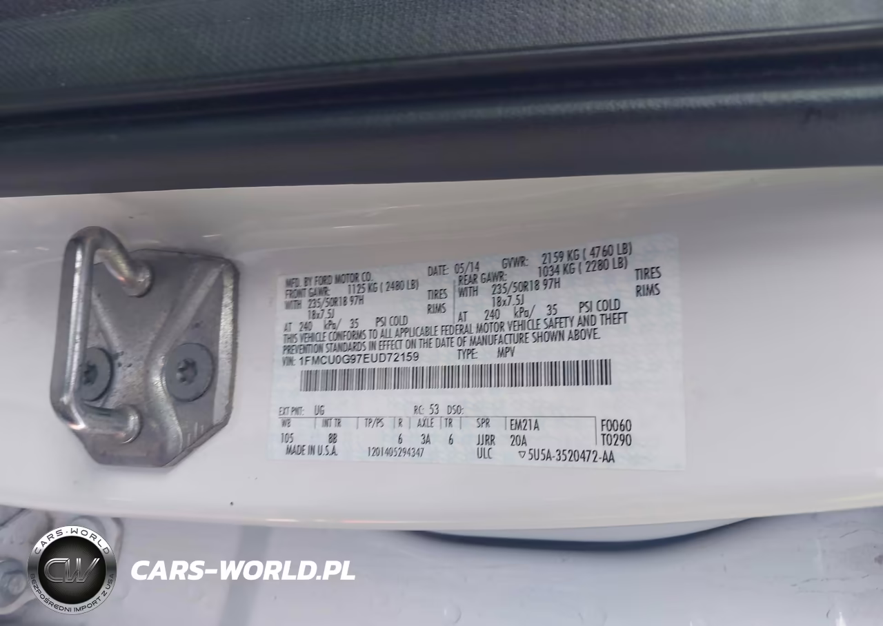 2014 Ford Escape Se VIN:1FMCU0G97EUD72159 - 9