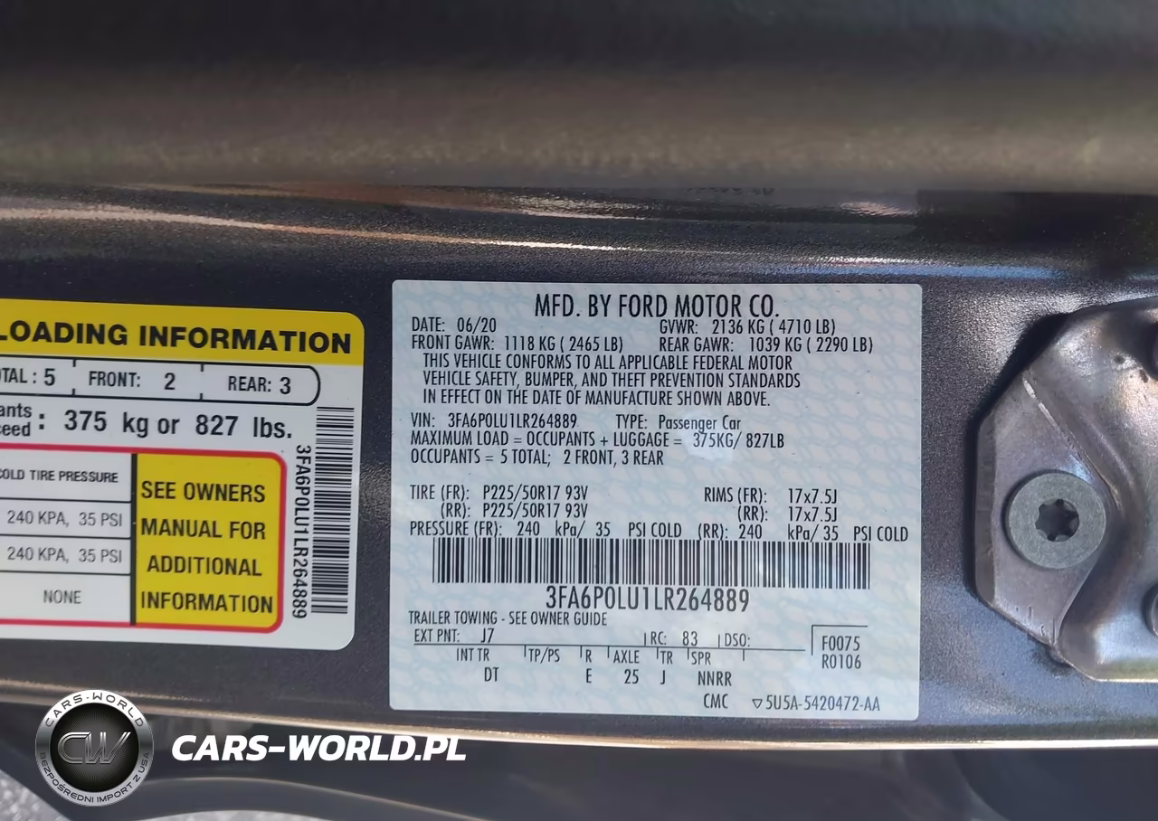 2020 Ford Fusion Hybrid Se VIN:3FA6P0LU1LR264889 - 9