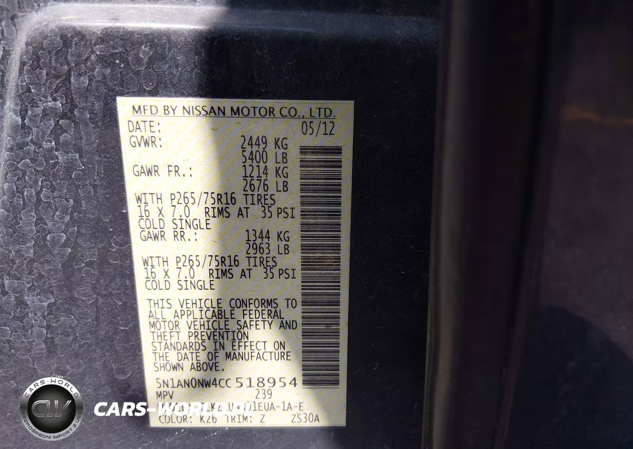 2012 Nissan Xterra Pro-4X VIN:5N1AN0NW4CC518954 - 9