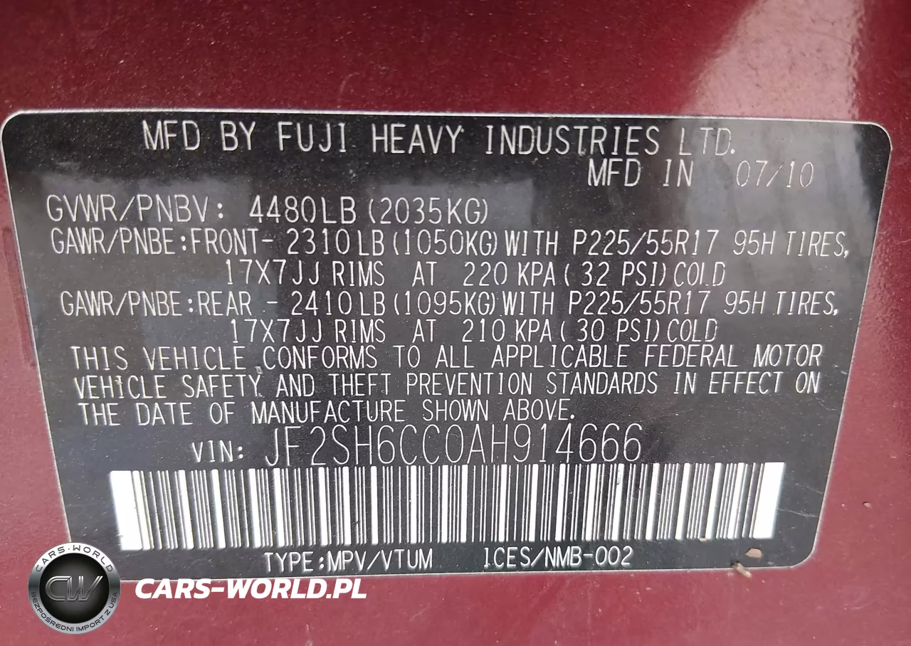 2010 Subaru Forester 2.5X Premium VIN:JF2SH6CC0AH914666 - 9