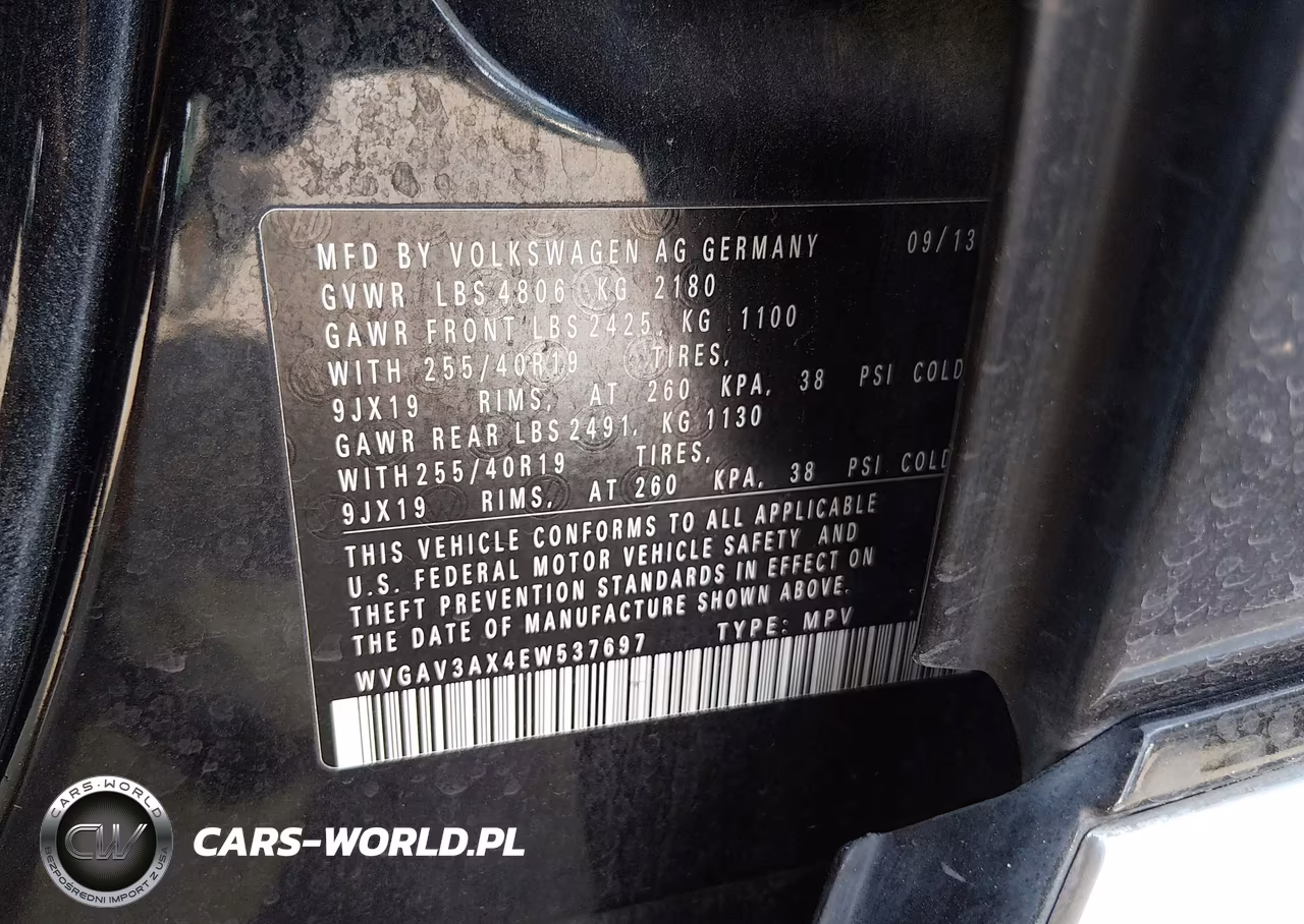 2014 Volkswagen Tiguan R-Line VIN:WVGAV3AX4EW537697 - 9