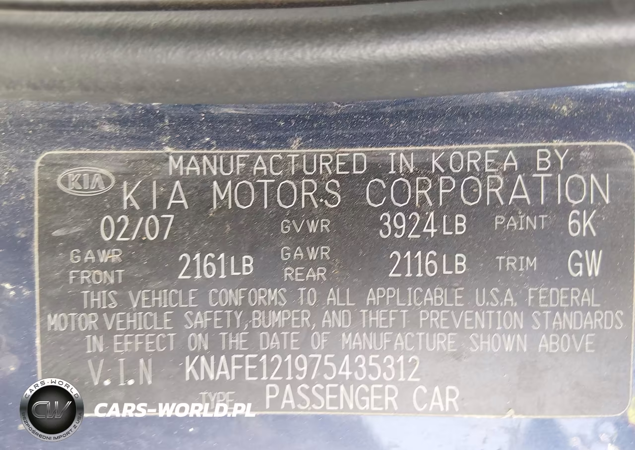 2007 Kia Spectra Ex VIN:KNAFE121975435312 - 9