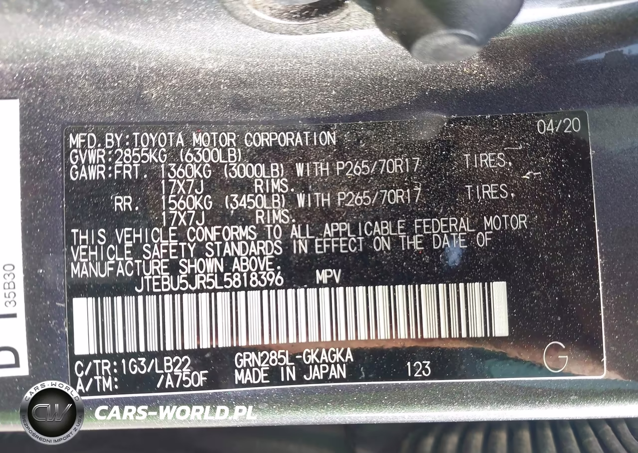 2020 Toyota 4Runner Sr5 Premium VIN:JTEBU5JR5L5818396 - 9