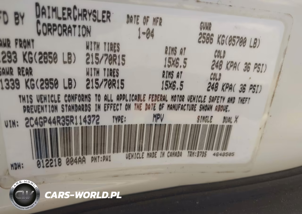 2005 Chrysler Town & Country Lx VIN:2C4GP44R35R114372 - 9