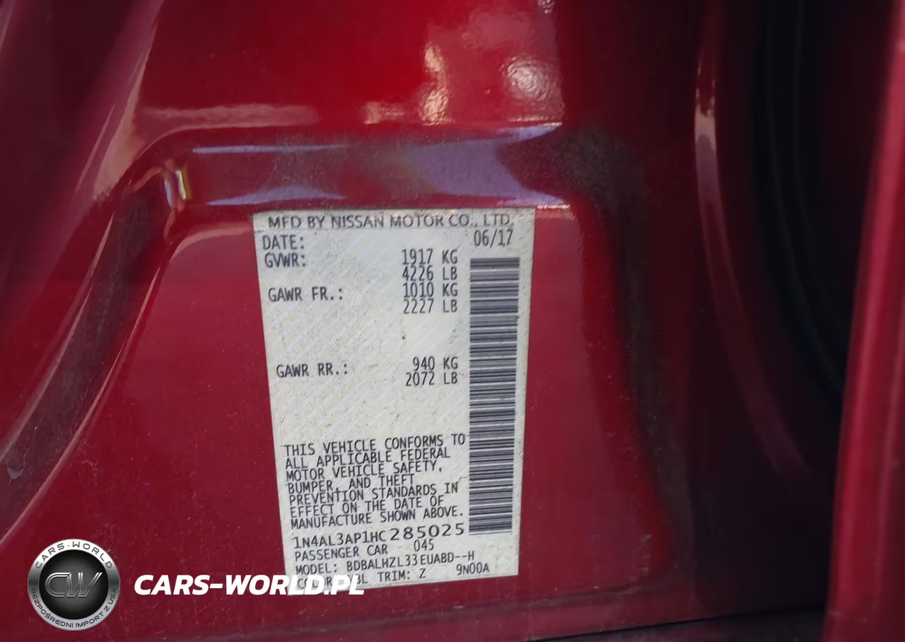 2017 Nissan Altima 2.5 Sr VIN:1N4AL3AP1HC285025 - 9