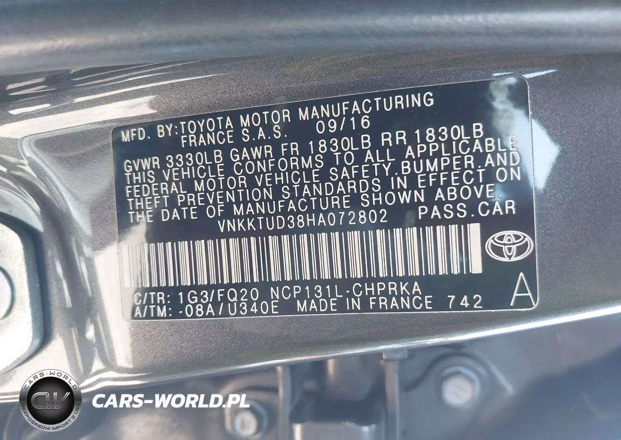 2017 Toyota Yaris L VIN:VNKKTUD38HA072802 - 9