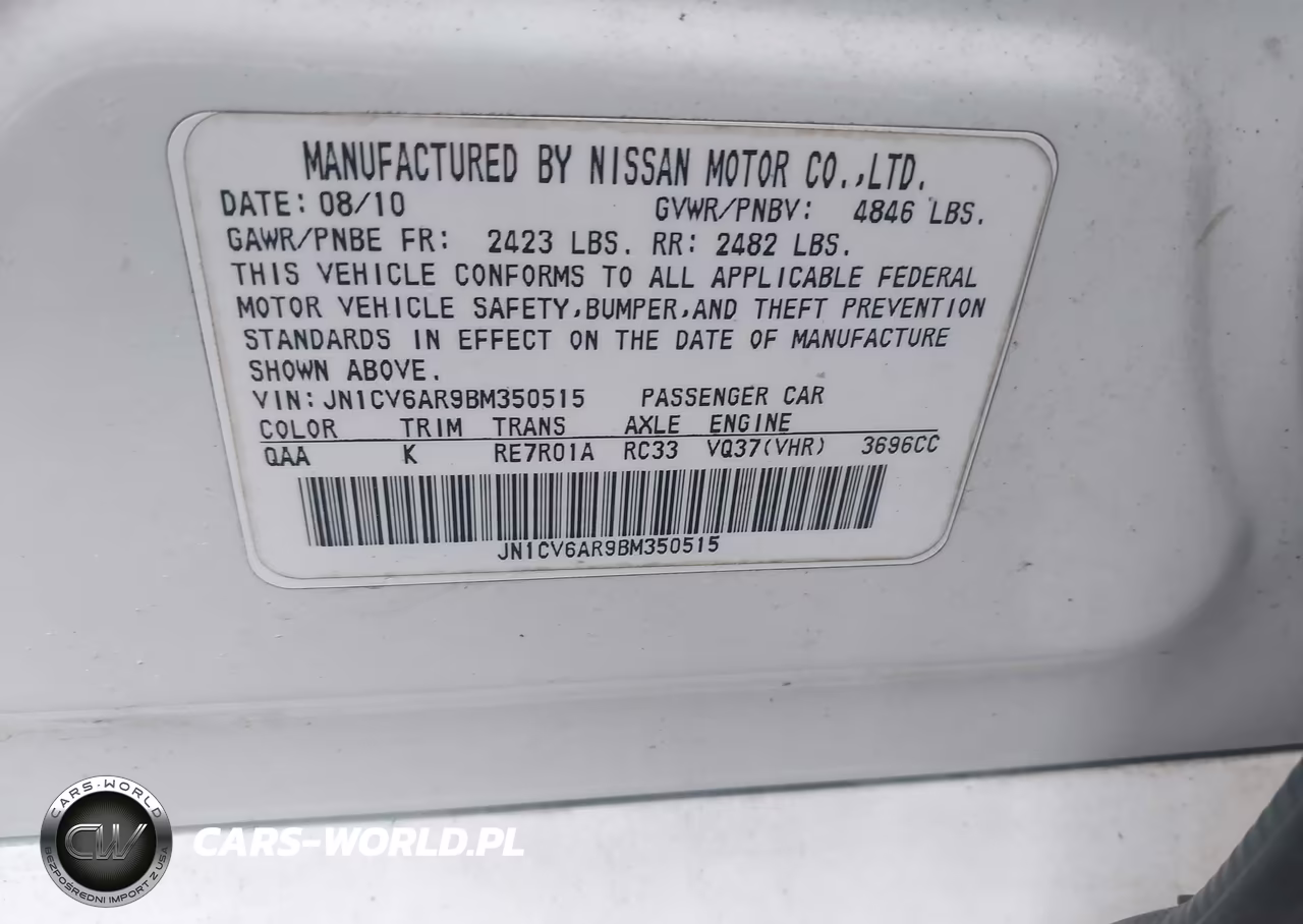 2011 Infiniti G37X VIN:JN1CV6AR9BM350515 - 9