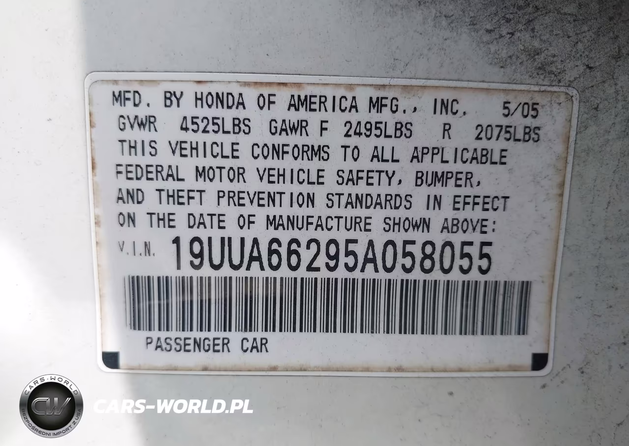2005 Acura Tl VIN:19UUA66295A058055 - 9