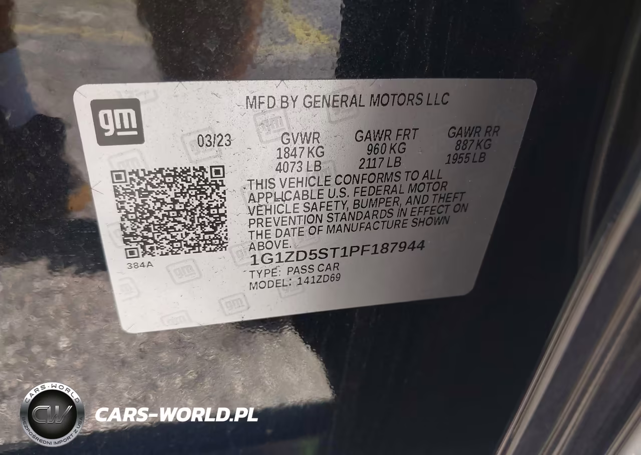2023 Chevrolet Malibu Fwd 1Lt VIN:1G1ZD5ST1PF187944 - 9