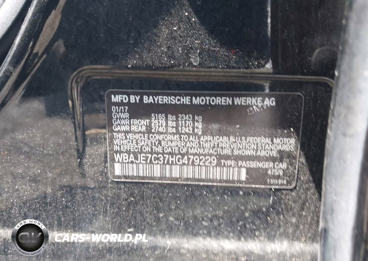 2017 BMW 540I xDrive VIN:WBAJE7C37HG479229 - 9