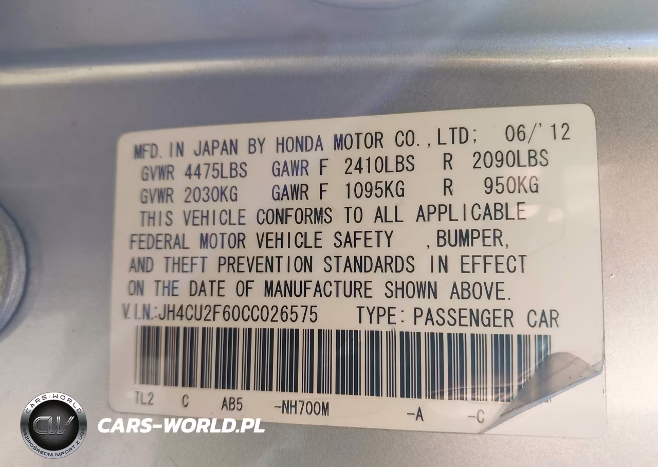 2012 Acura Tsx 2.4 VIN:JH4CU2F60CC026575 - 9