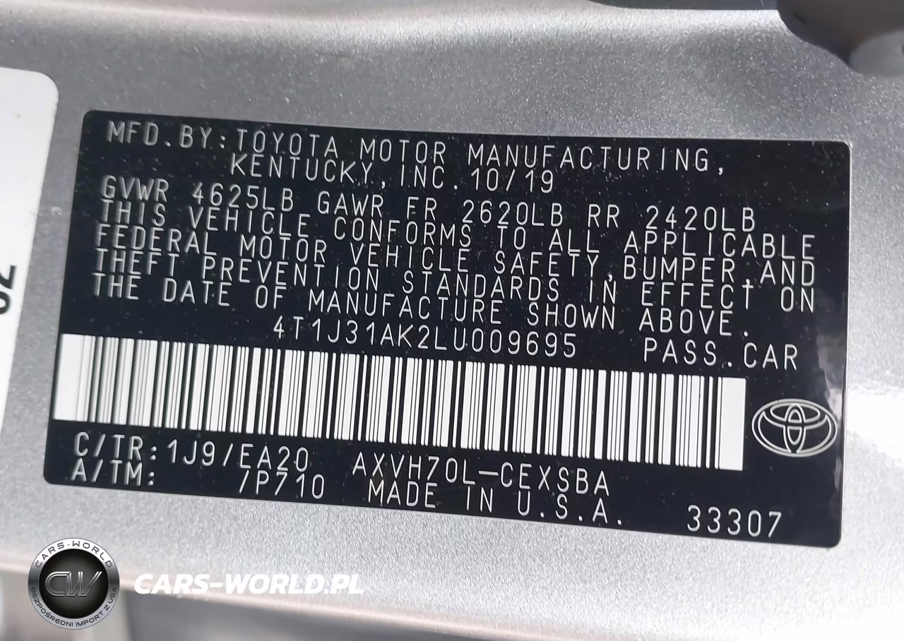 2020 Toyota Camry Se Hybrid VIN:4T1J31AK2LU009695 - 9