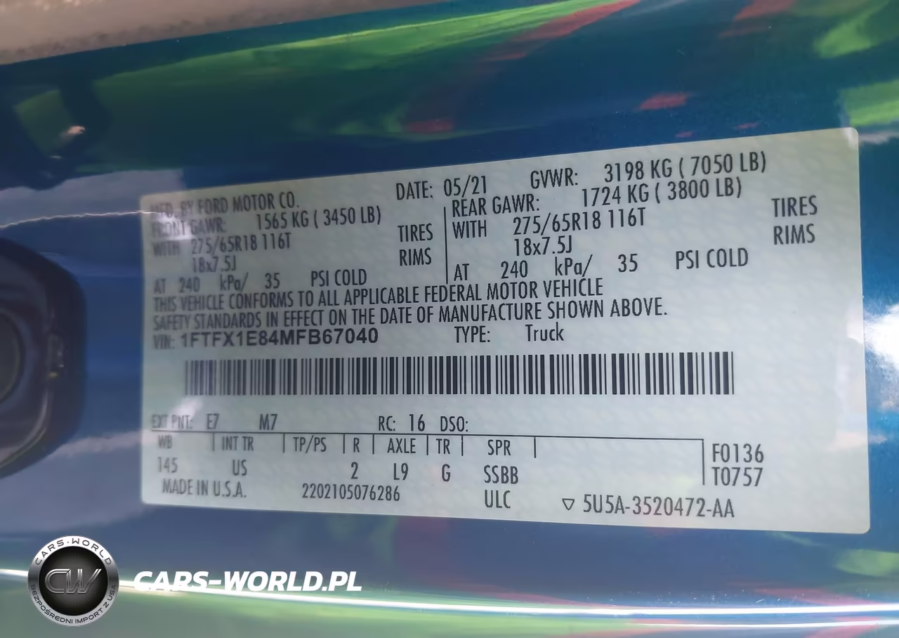 2021 Ford F-150 Xlt VIN:1FTFX1E84MFB67040 - 9