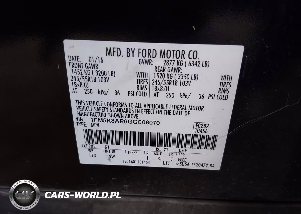 2016 Ford Utility Police Interceptor VIN:1FM5K8AR6GGC08070 - 9