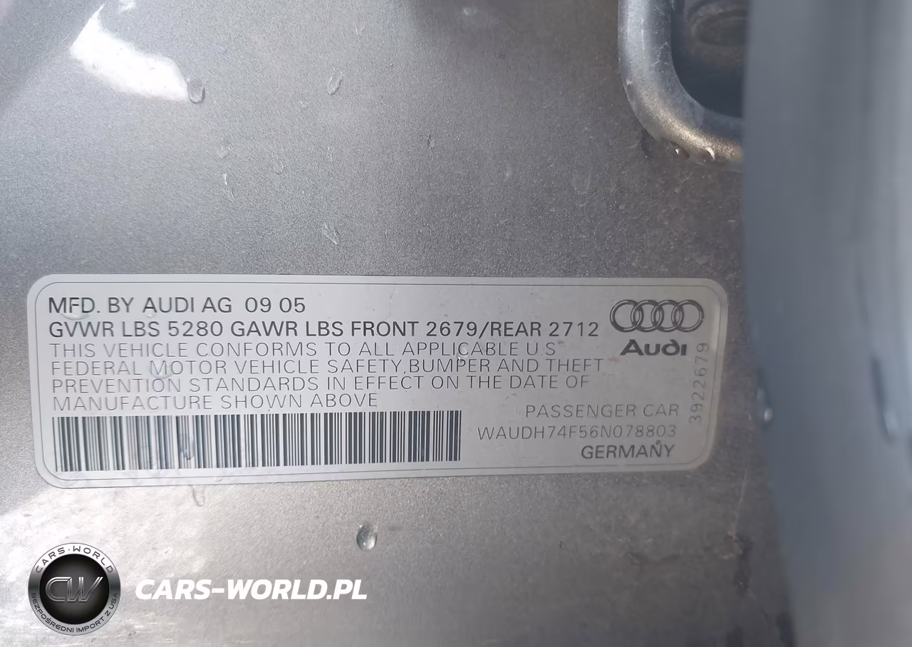 2006 Audi A6 3.2 VIN:WAUDH74F56N078803 - 9