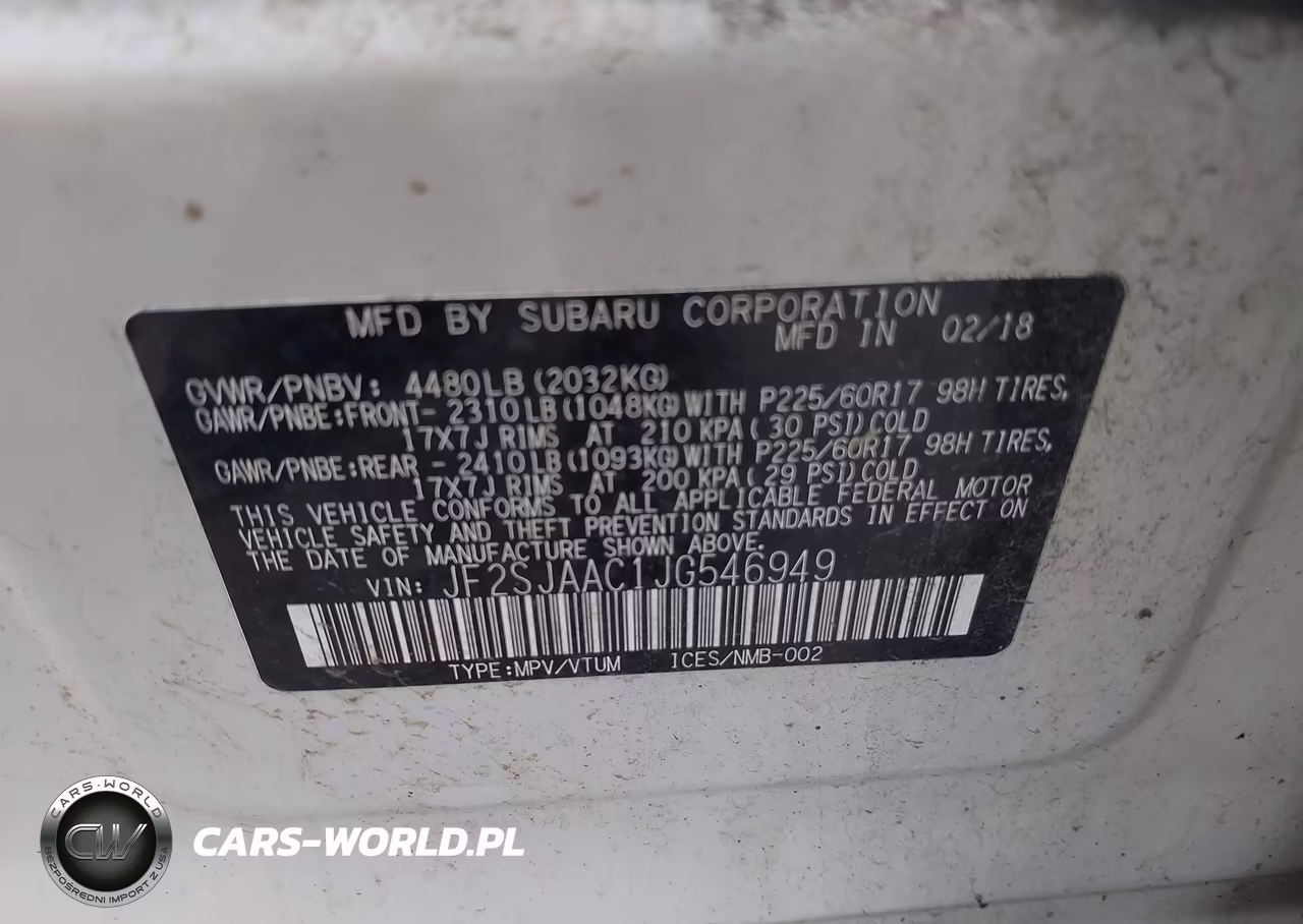 2018 Subaru Forester 2.5I VIN:JF2SJAAC1JG546949 - 9