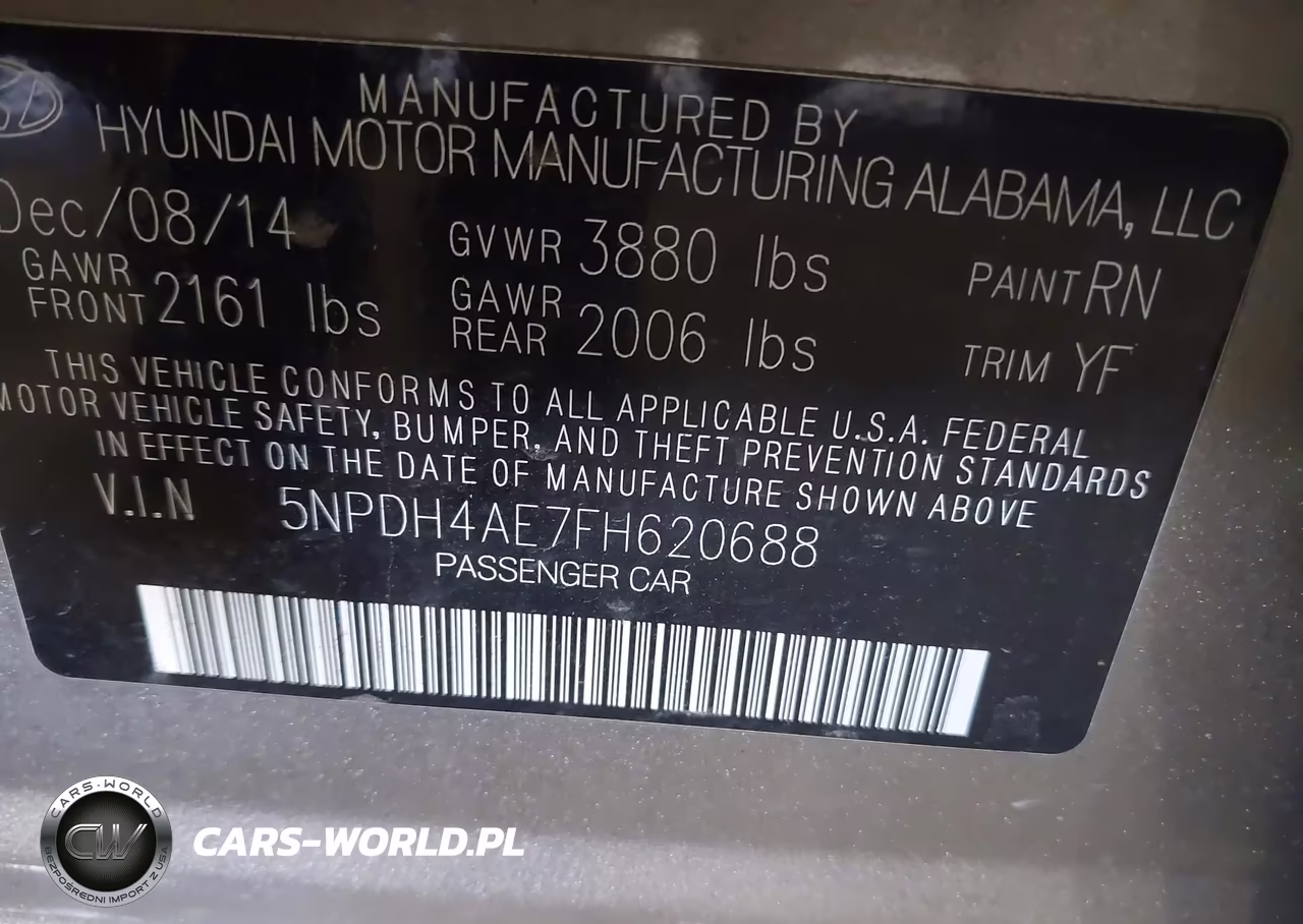 2015 Hyundai Elantra Se VIN:5NPDH4AE7FH620688 - 9