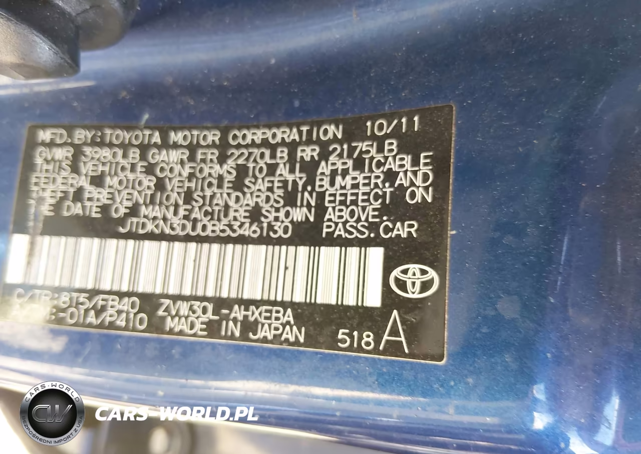 2011 Toyota Prius Three VIN:JTDKN3DU0B5346130 - 9