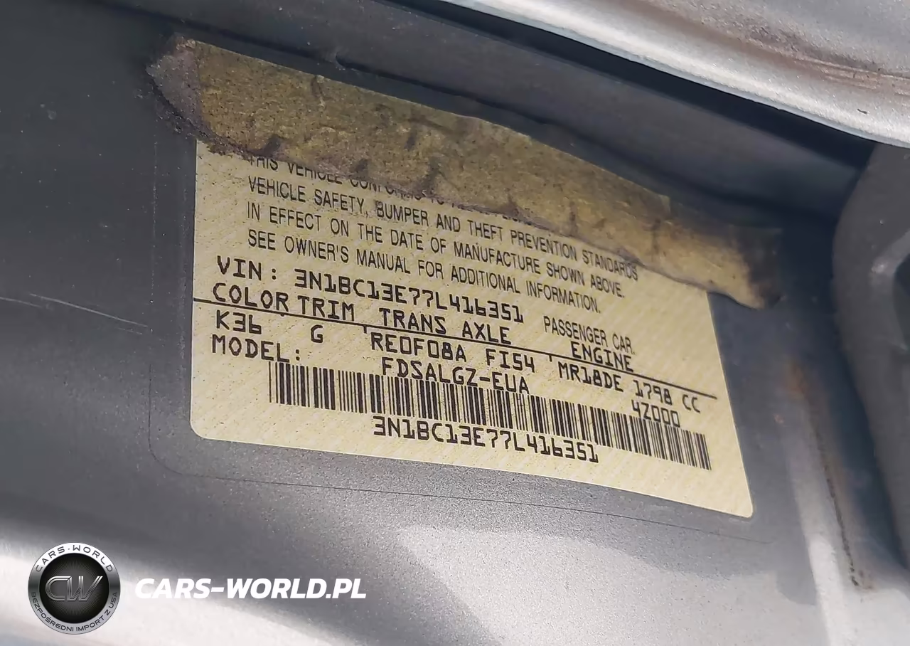2007 Nissan Versa 1.8Sl VIN:3N1BC13E77L416351 - 9