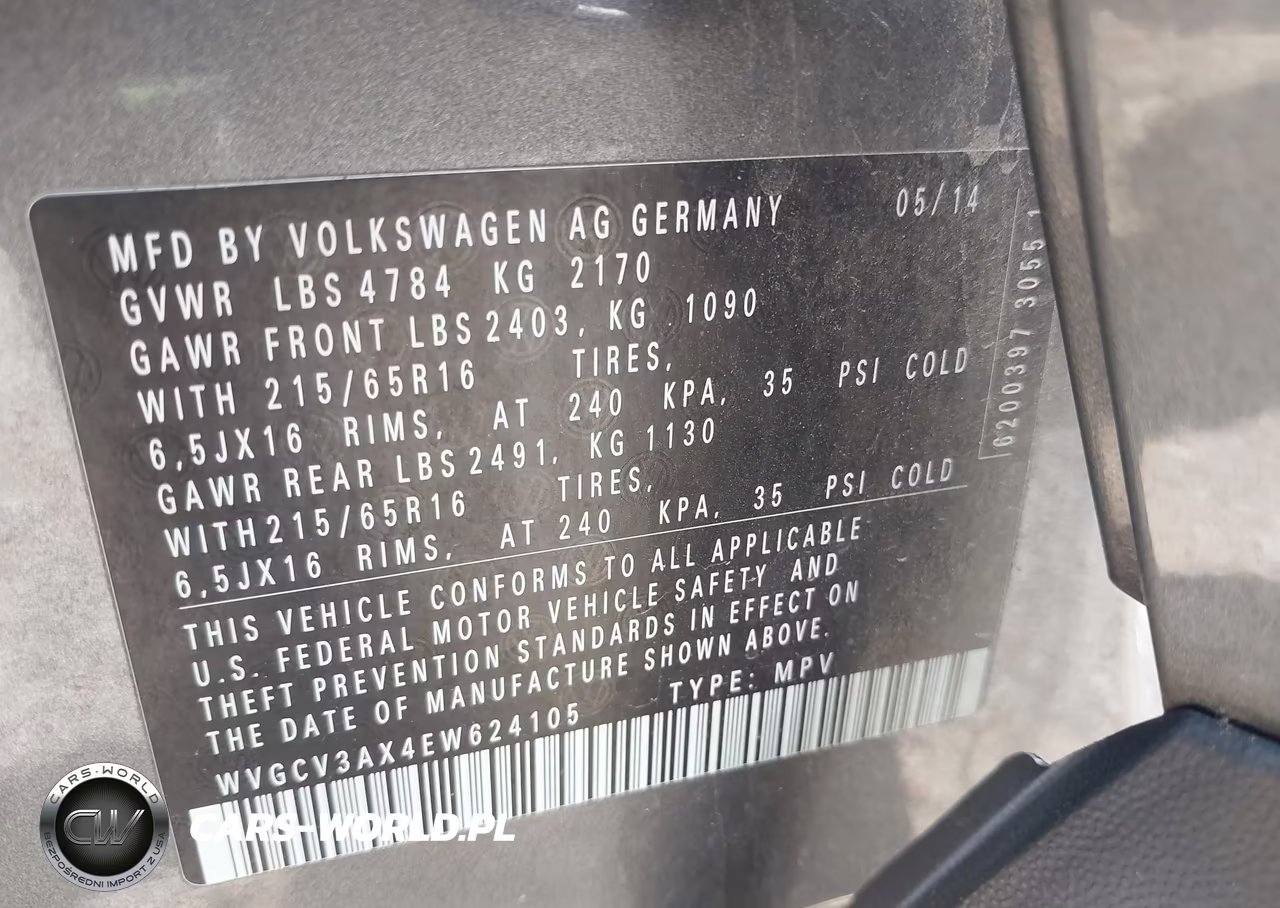 2014 Volkswagen Tiguan S VIN:WVGCV3AX4EW624105 - 9