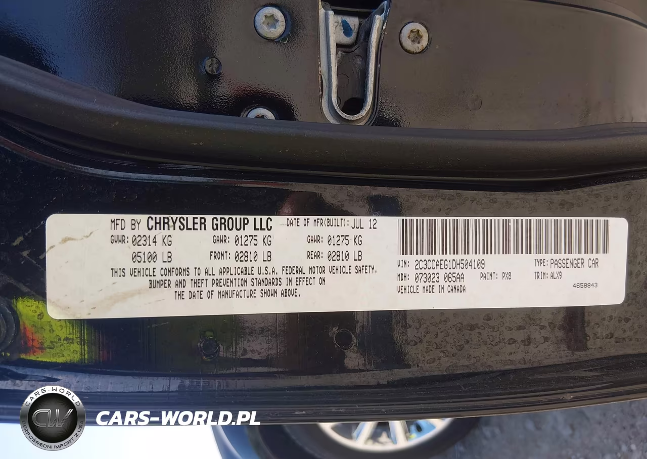 2013 Chrysler 300C VIN:2C3CCAEG1DH504109 - 9