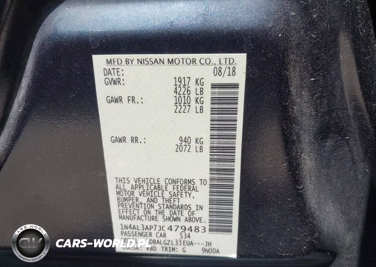 2018 Nissan Altima 2.5 S VIN:1N4AL3AP7JC479483 - 9
